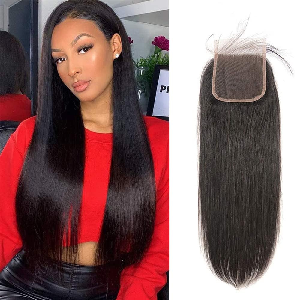 1 Straight 4"x 4" Lace Closures