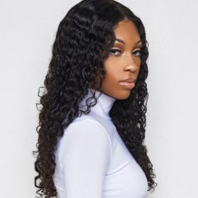 Blaksatyn 1b deep wave 4x5 human hair free-parting closures frontals