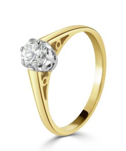 14k Yellow Gold Diamond Solitaire Engagement Ring 0.30ct