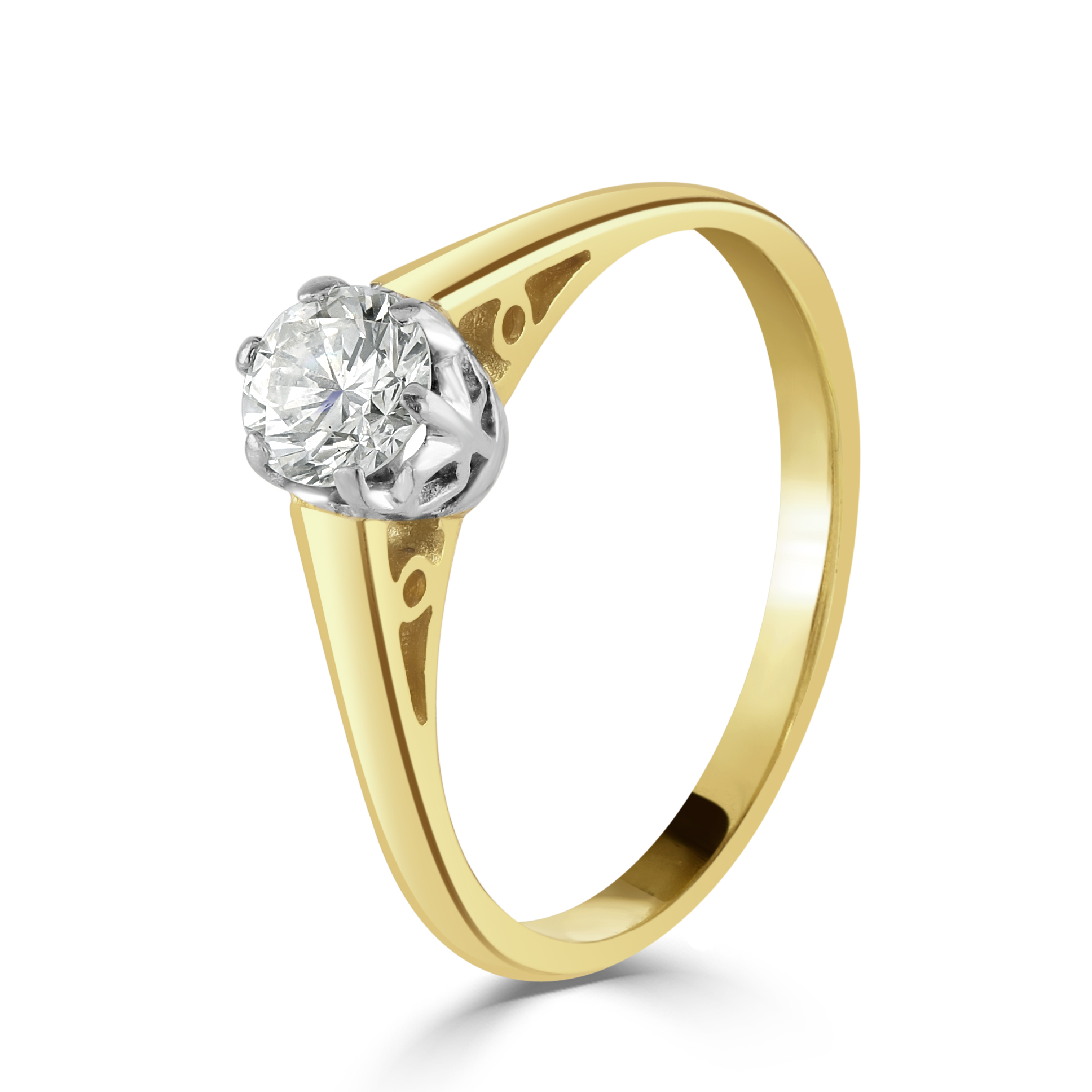14k Yellow Gold Diamond Solitaire Engagement Ring 0.30ct