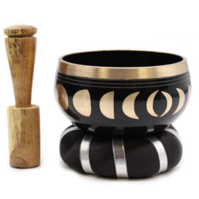 10.7cm Moon Phase Singing Bowl Set - Black