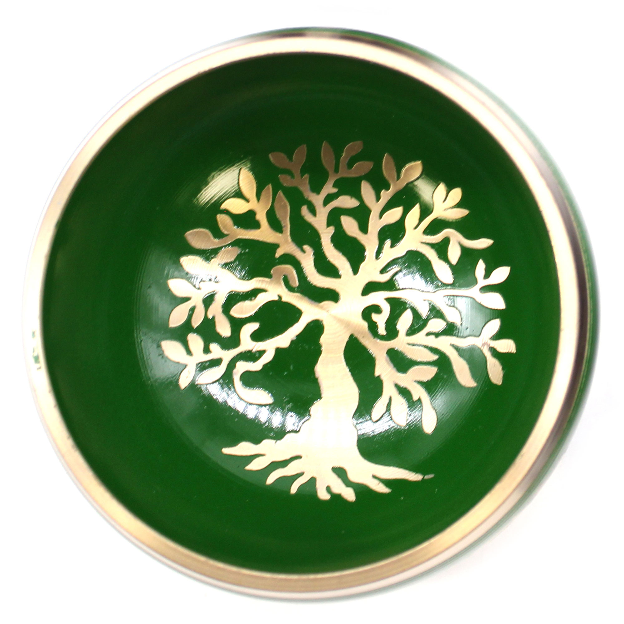 10.7cm Tree of Life Singing Bowl Set- Green 3