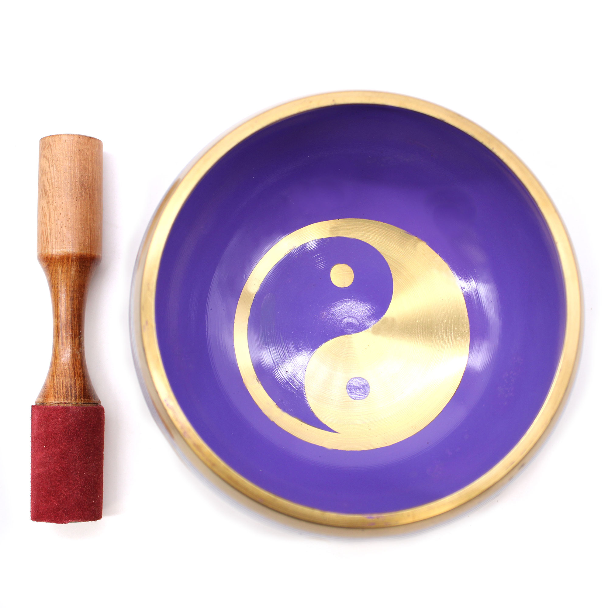 14cm Yin & Yang Singing Bowl Set- White:Purple 1