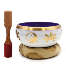 14cm Yin & Yang Singing Bowl Set- White/Purple