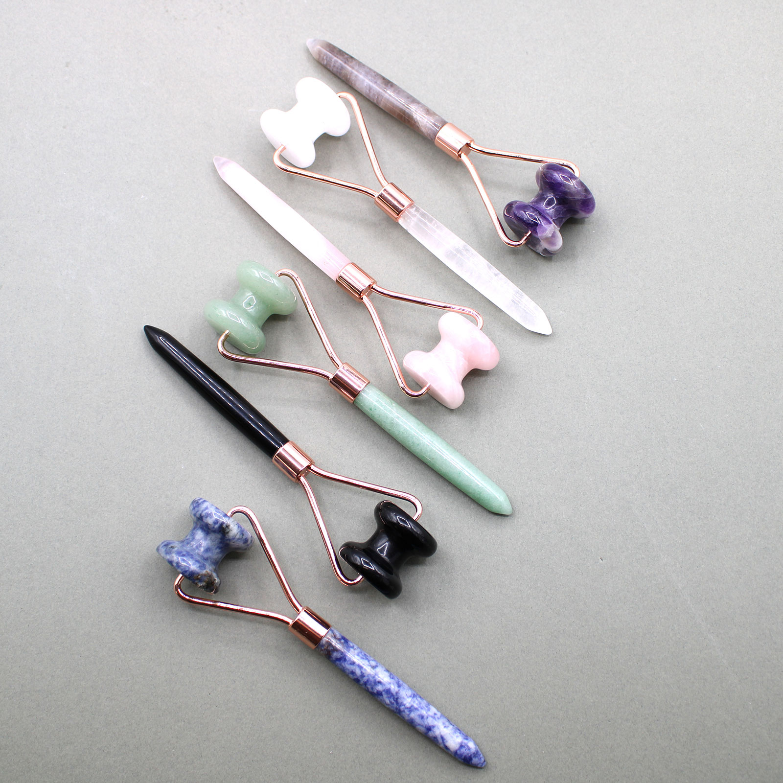 Gemstone Jawline Roller - Rose Quartz 1