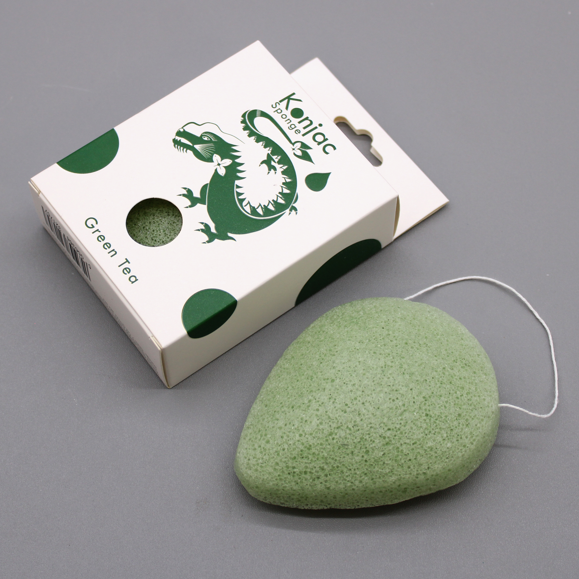 Konjac Sponge Teardrop Konjac Facial Sponges green tea 1