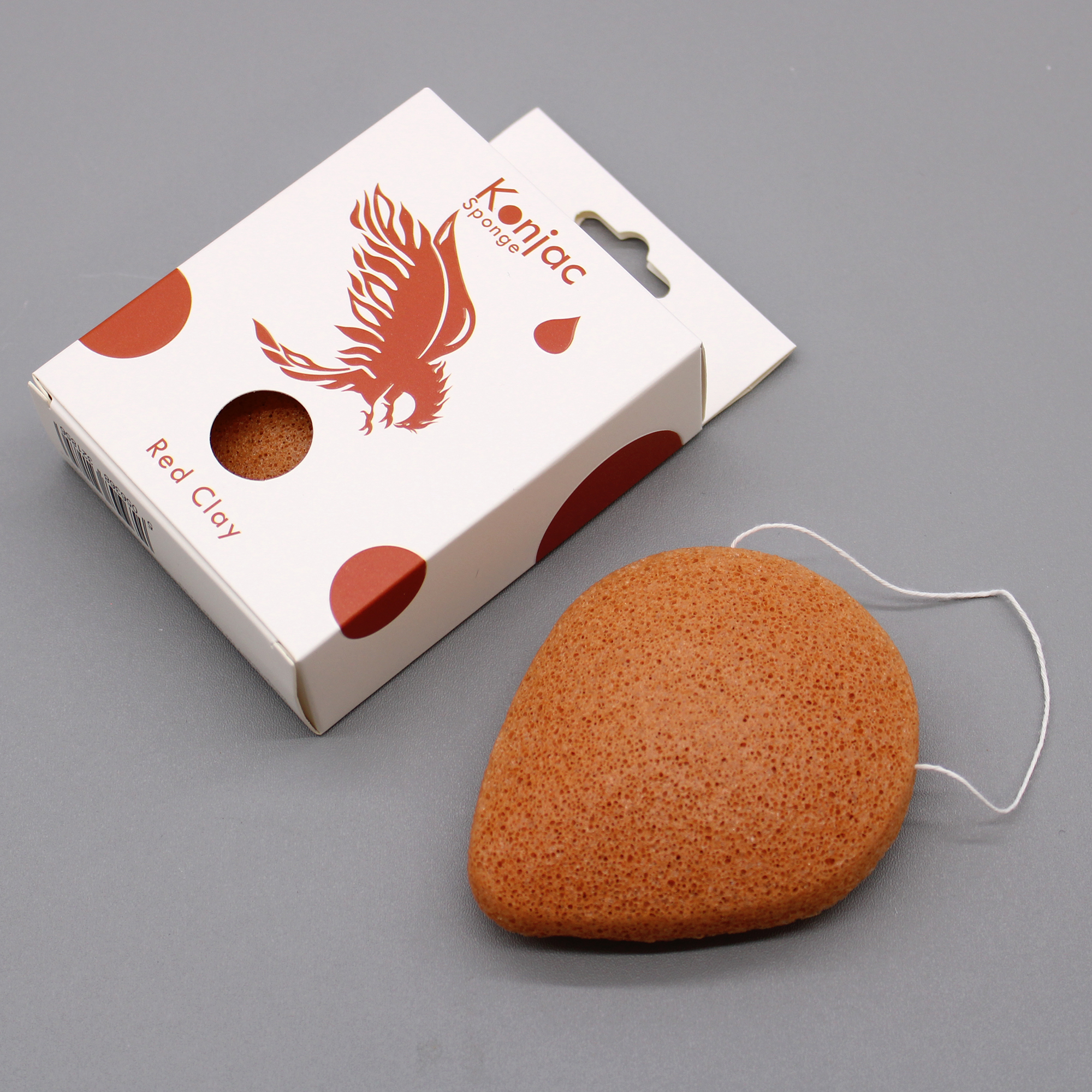 Konjac Sponge Teardrop Konjac Facial Sponges red clay 1