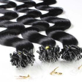 Micro Loop Ring Hair Extensions Body Wave #1b - 50 Strands (1g)