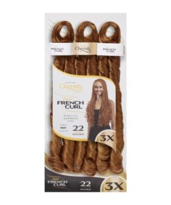 Cherish Spiral French Curl 3X 22" braids. Perfect for knotless styles. It comes pre-curled, pre-stretched with natural, voluminous, tangle-free texture.