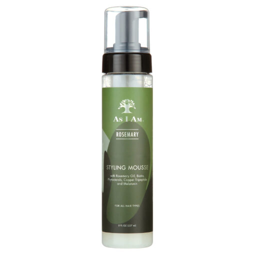 As I Am Rosemary Styling Mousse 8oz. Shop As I Am Styling Gels, Hair Oils, Pomades, Shampoos, Moisturisres, Conditioners, Detanglers, Serums, Hair Dyes...