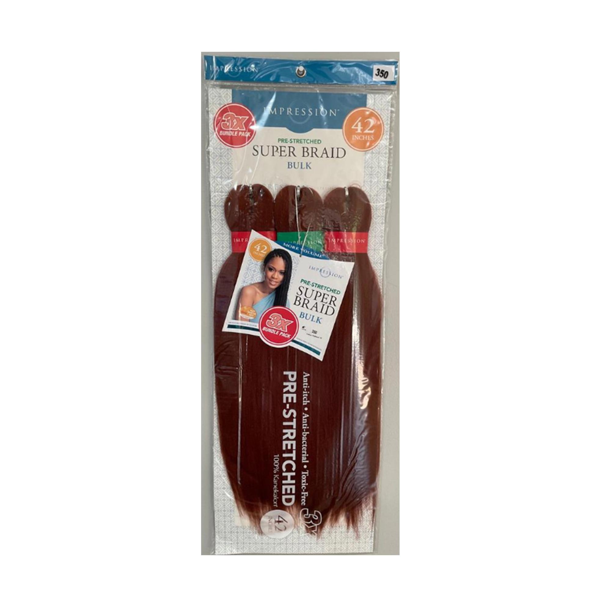 Impression 3x Pre Stretched Super Braids 42″ Shop Impression premium synthetic super braid. Flawless. Natural. Heat-resistant, lightweight, and ready-to-wear styles for every vibe and occasion."
