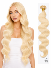 50 x 1g/s #613 Blaksatyn Pre Bonded U-Tip Body Wave Human Hair Extensions 20"