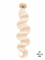 100 x 1g/s #60 Blaksatyn Pre Bonded U-Tip Body Wave Human Hair Extensions 18" - Image 2