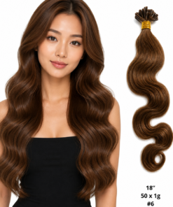 50 x 1g/s #6 Blaksatyn Pre Bonded U-Tip Body Wave Human Hair Extensions 18"