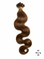 50 x 1g/s #6 Blaksatyn Pre Bonded U-Tip Body Wave Human Hair Extensions 18" - Image 3