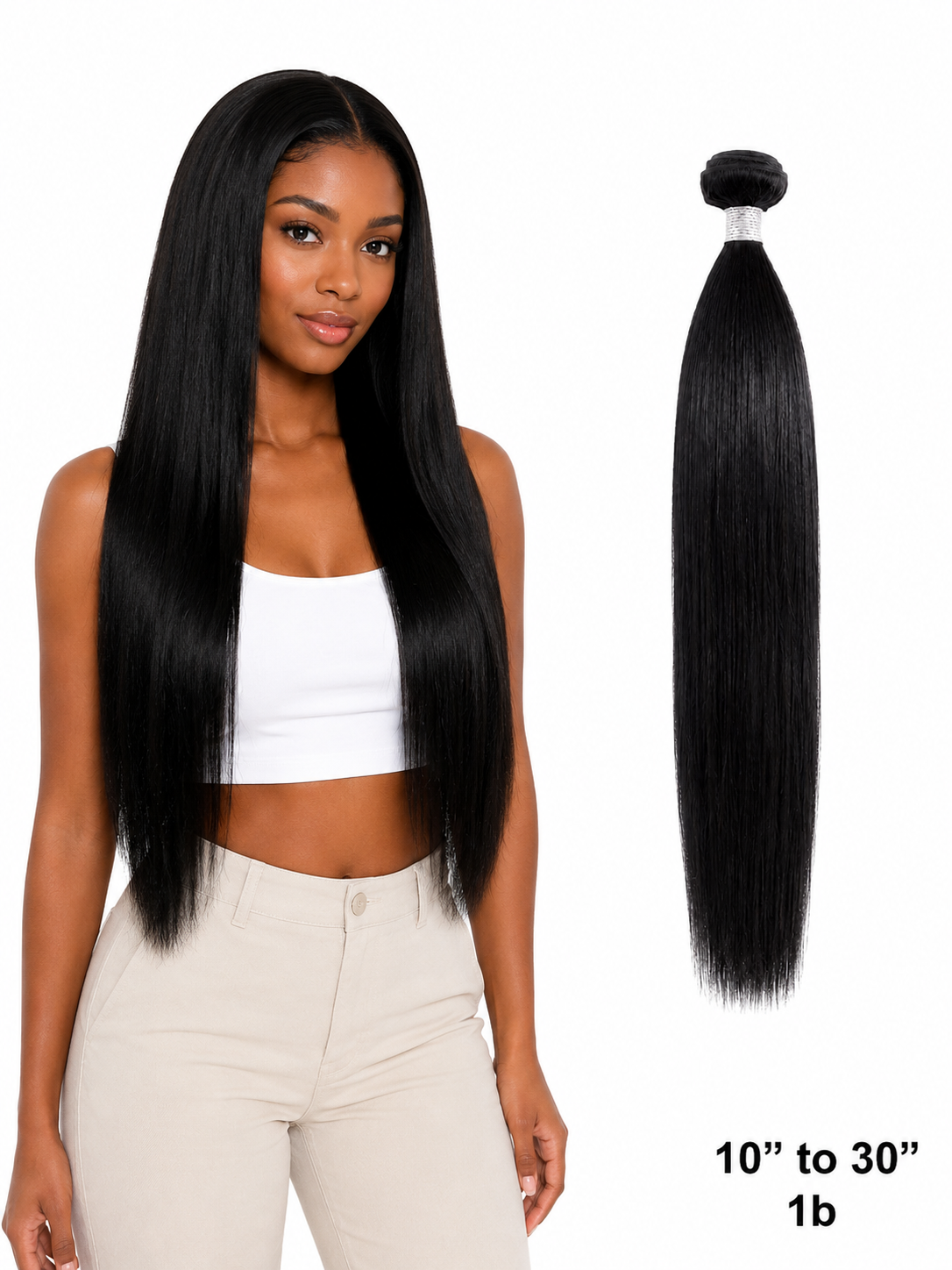 ChatGPT Image Aug 4, 2026, 06_49_21 PM Weft Hair Extensions - Straight 1b - Image 1