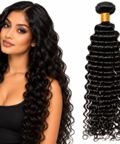 Deep Wave Hair Extensions Weft - #1b Natural Black